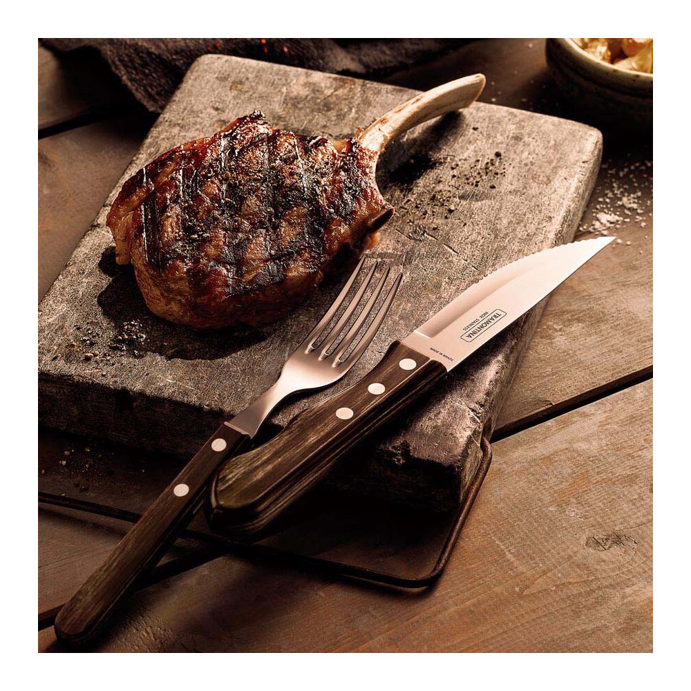 Malette pour barbecue 15 pièces en inox et bois churrasco