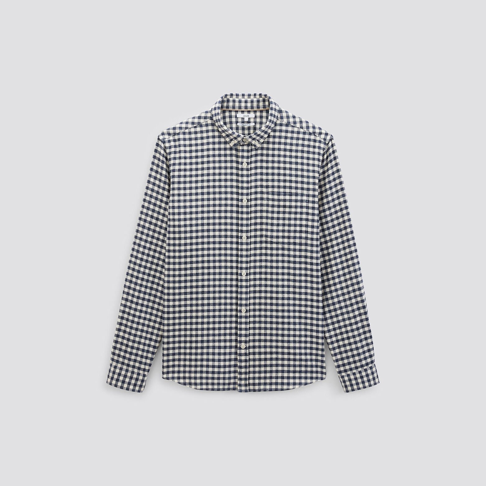 Chemise regular carreaux vichy coton recyclé flane Bleu moyen