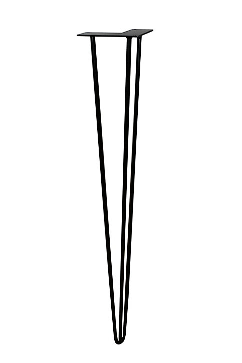 Pied de meuble en triangle en acier noir Interges H. 87 cm
