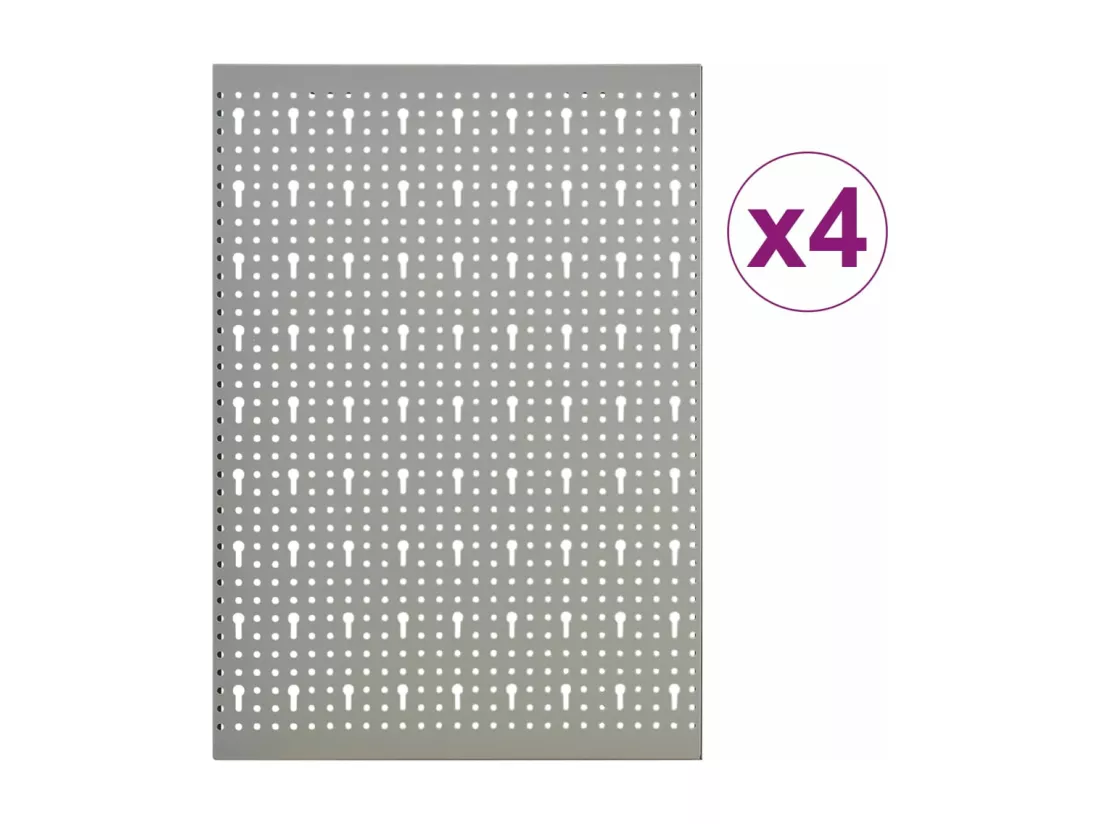 Prolenta Premium - Panneaux à chevilles muraux 4 pcs 40x58 cm Acier