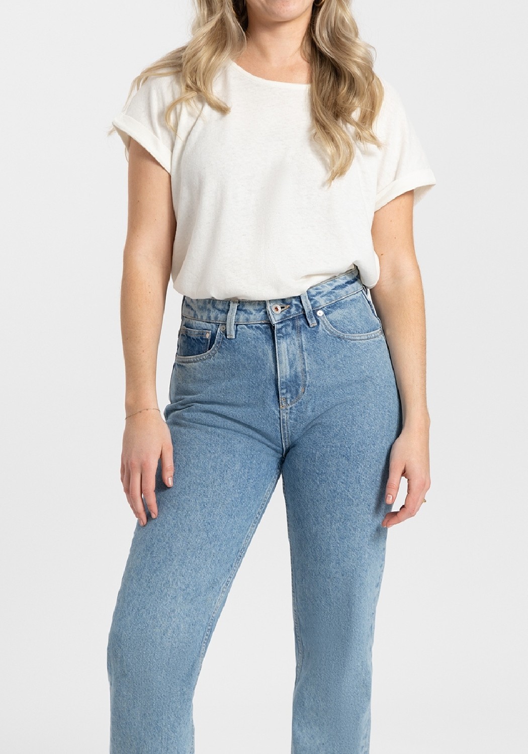 Kuyichi Damen-Jeans Rosa Straight Heritage Blue