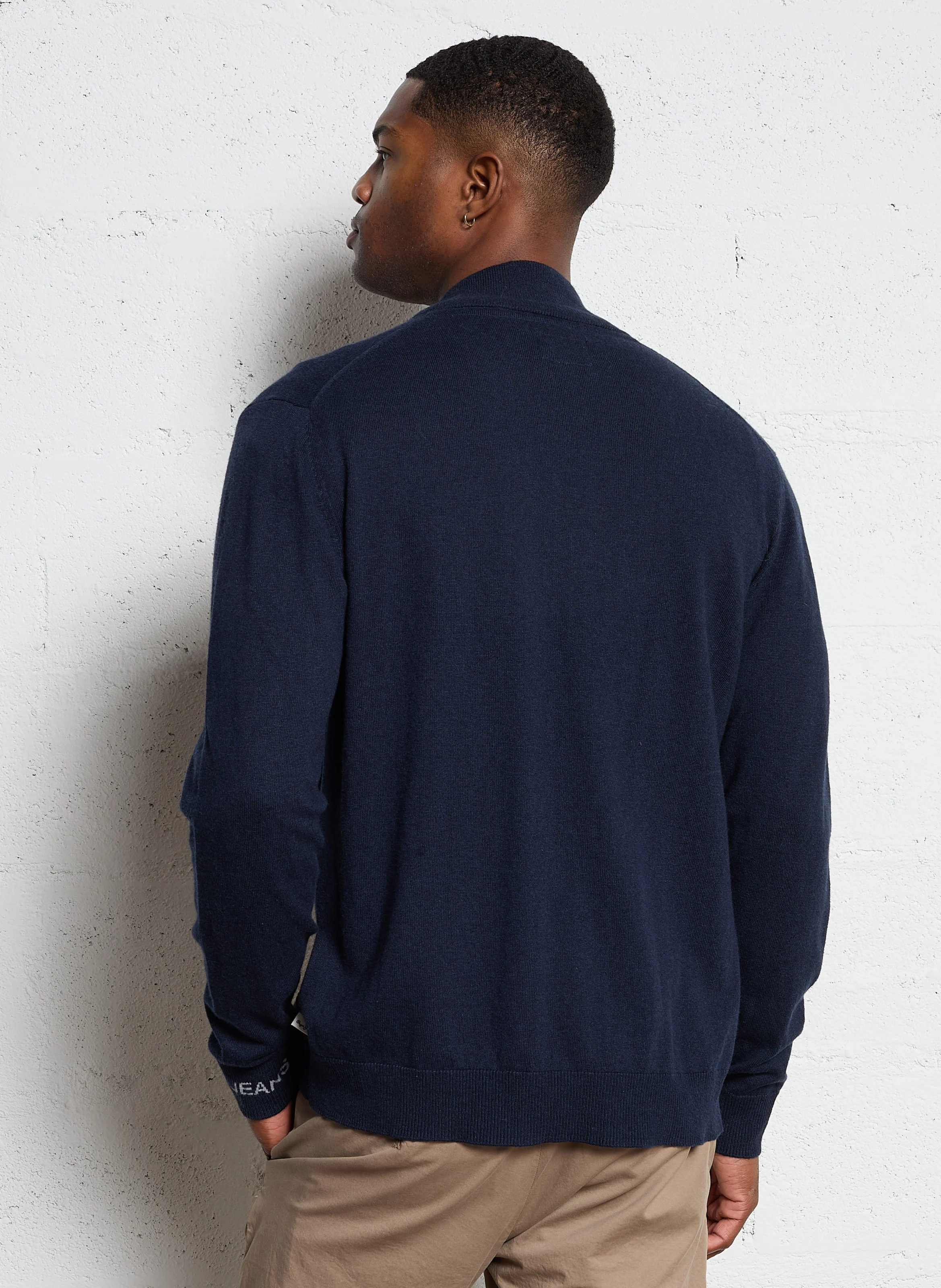 NEW ANDRE - Gilet col montant en coton mélangé | Bleu