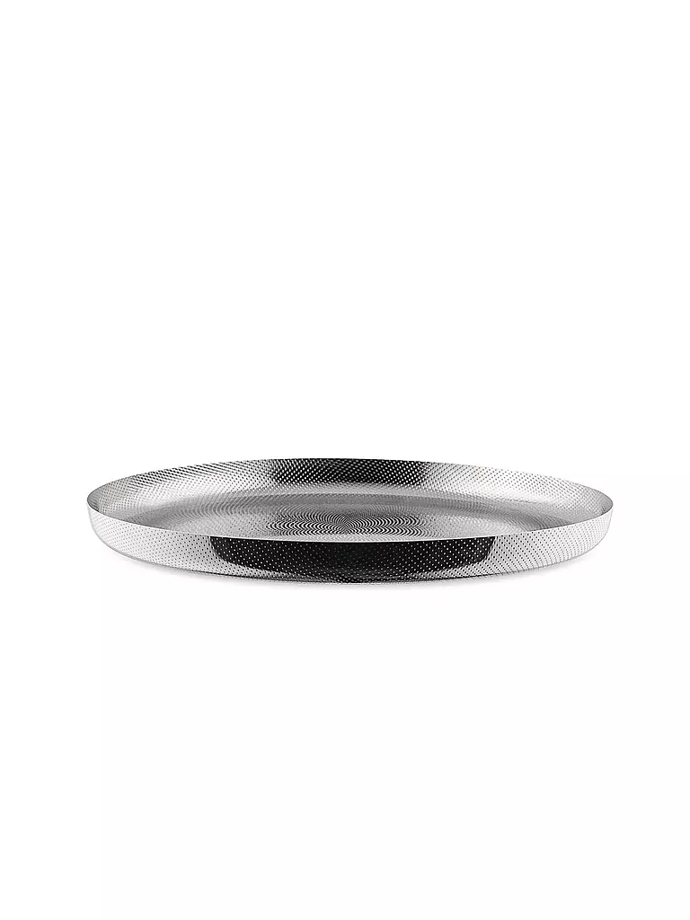 ALESSI Tablett mit Reliefstruktur 35cm Edelstahl silber