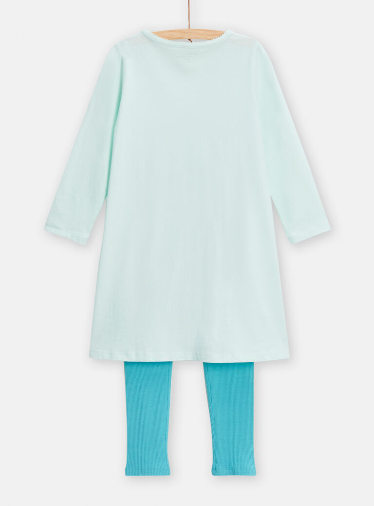 Chemise de nuit bleu animation girly pour fille