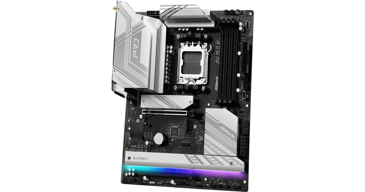 ASRockB850 Pro RS WiFi socket AM5 moederbord  (RAID, 2,5Gb-LAN, WLAN, BT, Sound, ATX, Tweedekans)