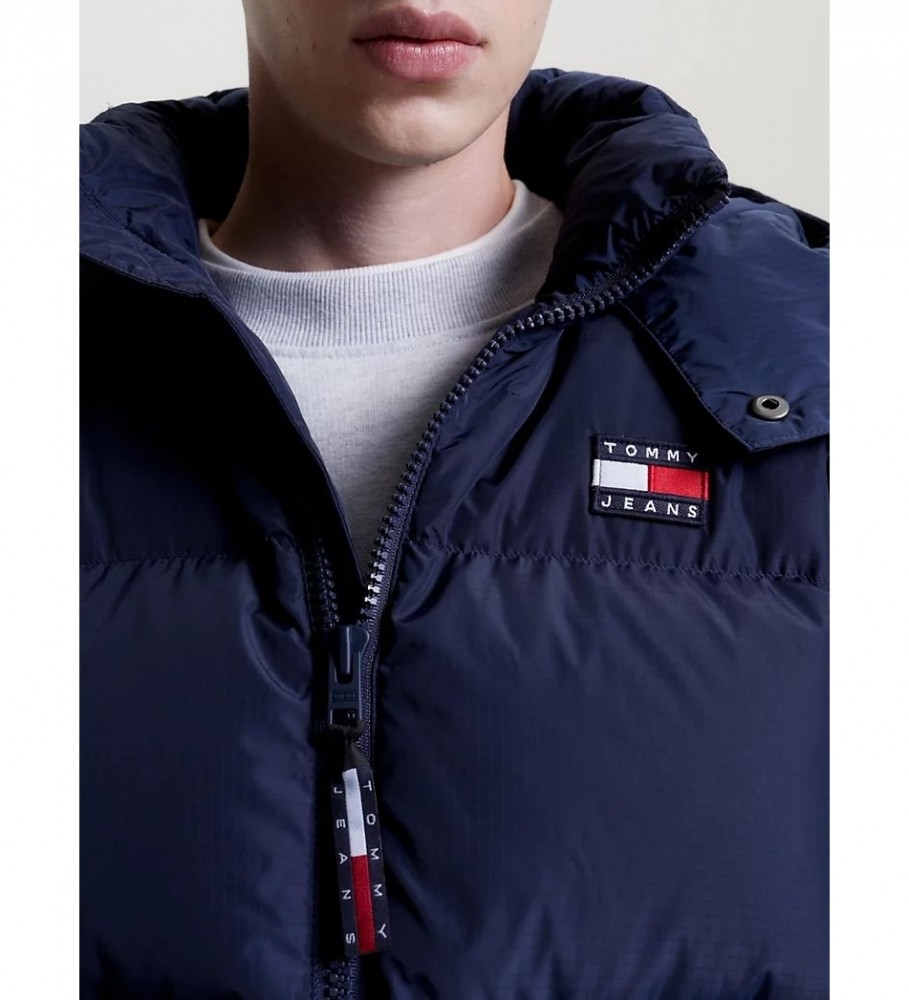 Jaqueta Tommy Jeans Alaska Casual Acolchoada com Capuz Azul Marinho
