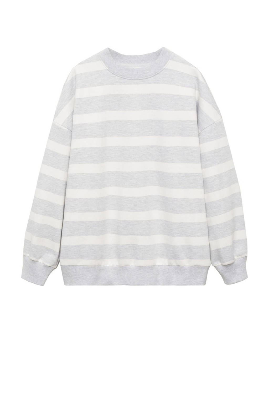 MANGO TEEN gestreepte sweater lichtgrijs melange/wit