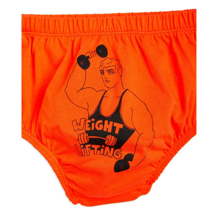 Mini Rodini Lot T-Shirt, Bloomer et Chaussettes Bodybuilder Coton Bio | Rouge