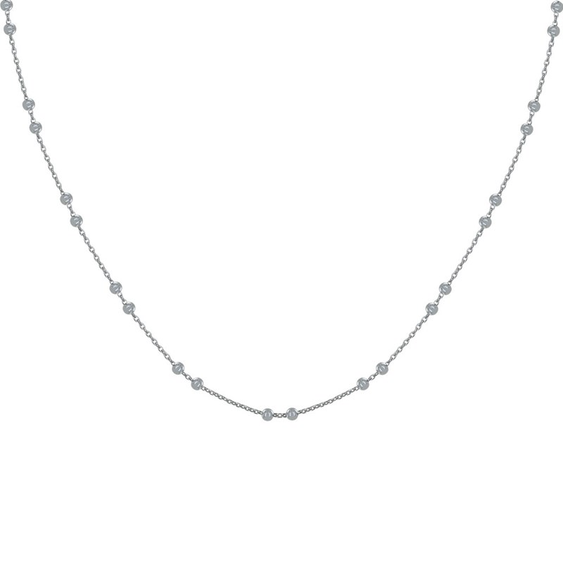 Collier Argent Rhodié et Billes