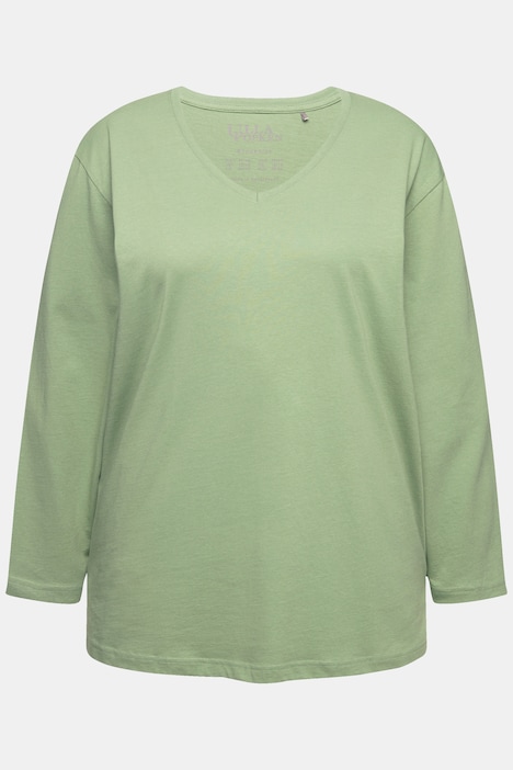 Shirt, V-Ausschnitt, Relaxed, Langarm