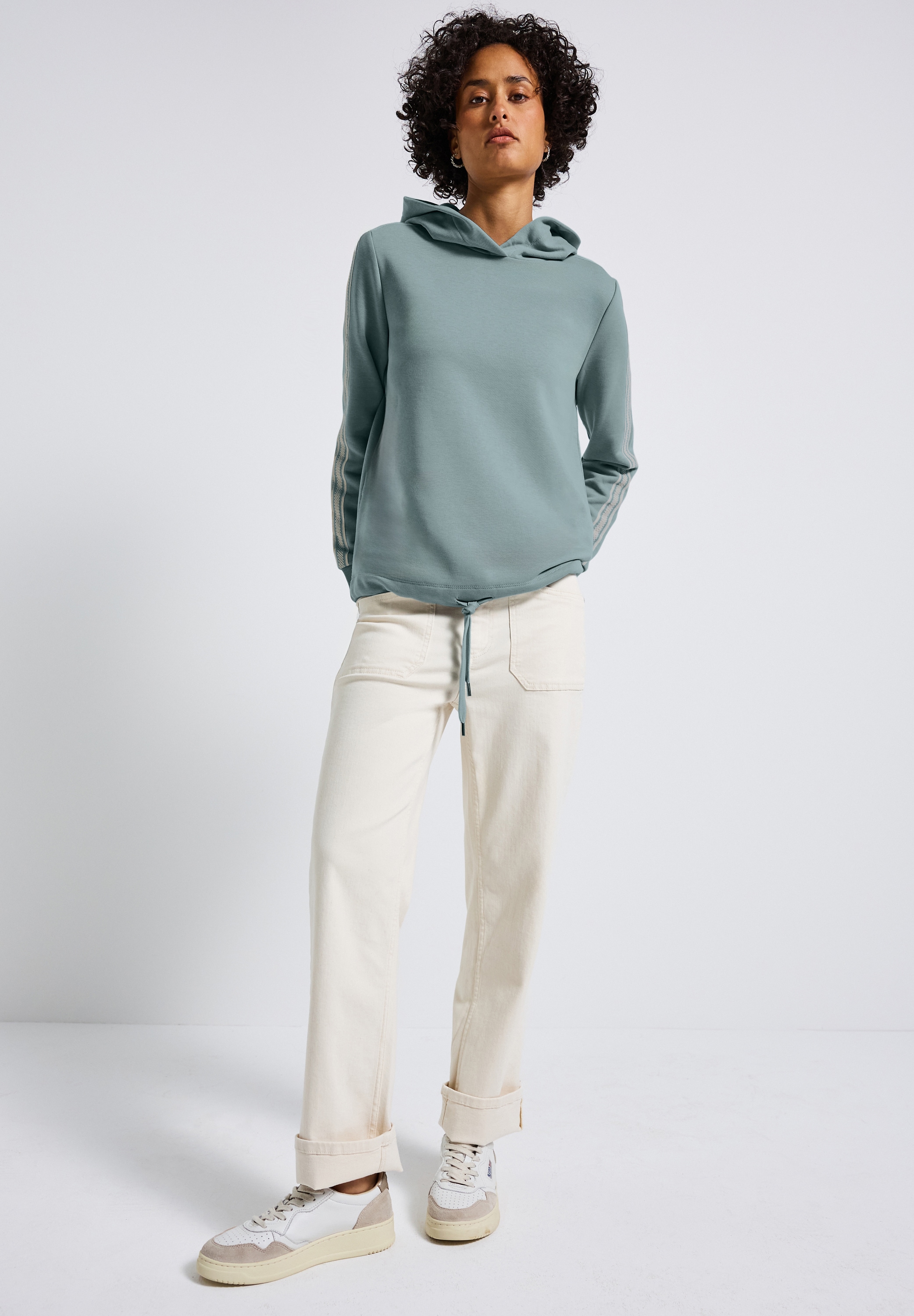 STREET ONE Hoodie , mit Gallonstreifen und Tunnelzug am Saum