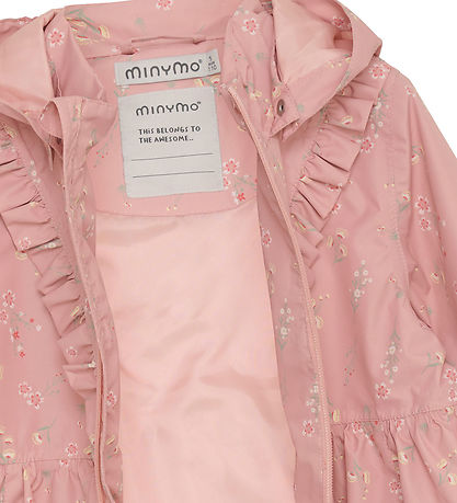 Minymo Sommerjakke - Peach Beige m. Blomster/Fl?ser