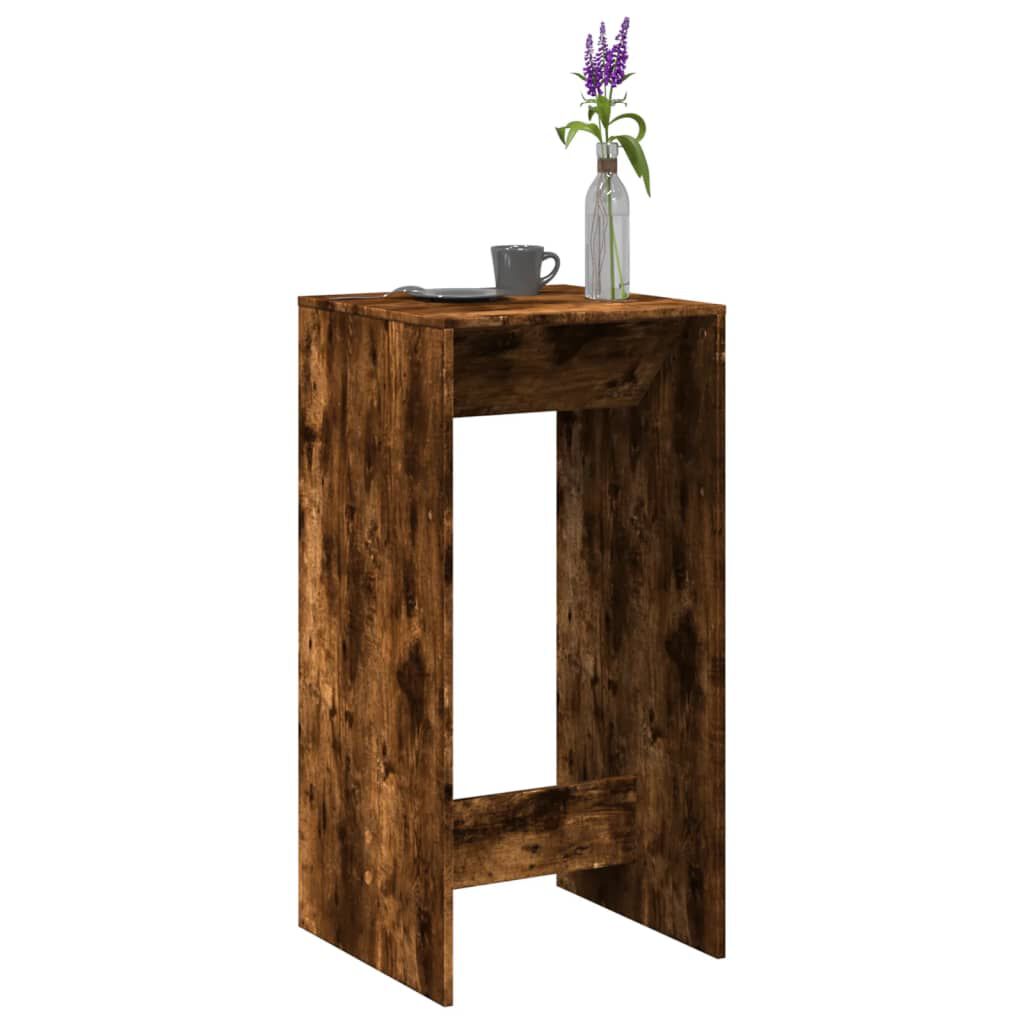 vidaXL Bartafel gerookt eikenhout 51x50x103,5 cm