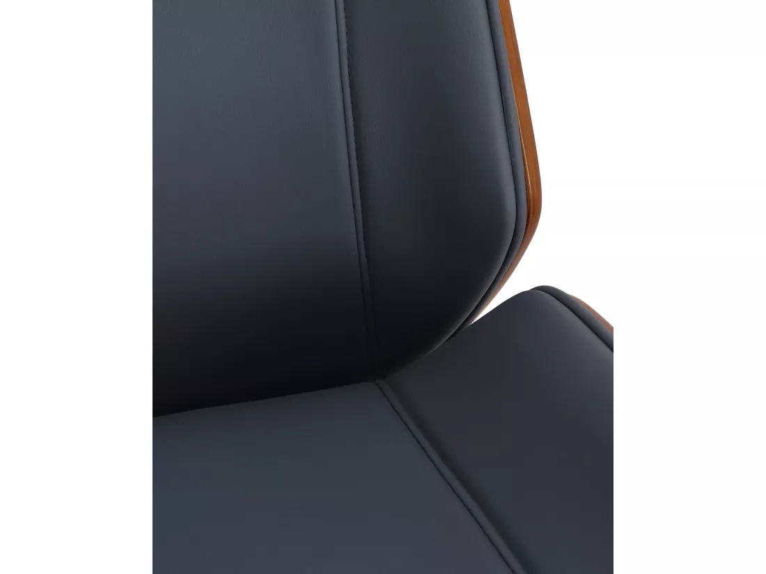 Chaise de bureau - Similicuir & Métal chromé - Noyer / Gris - Varel