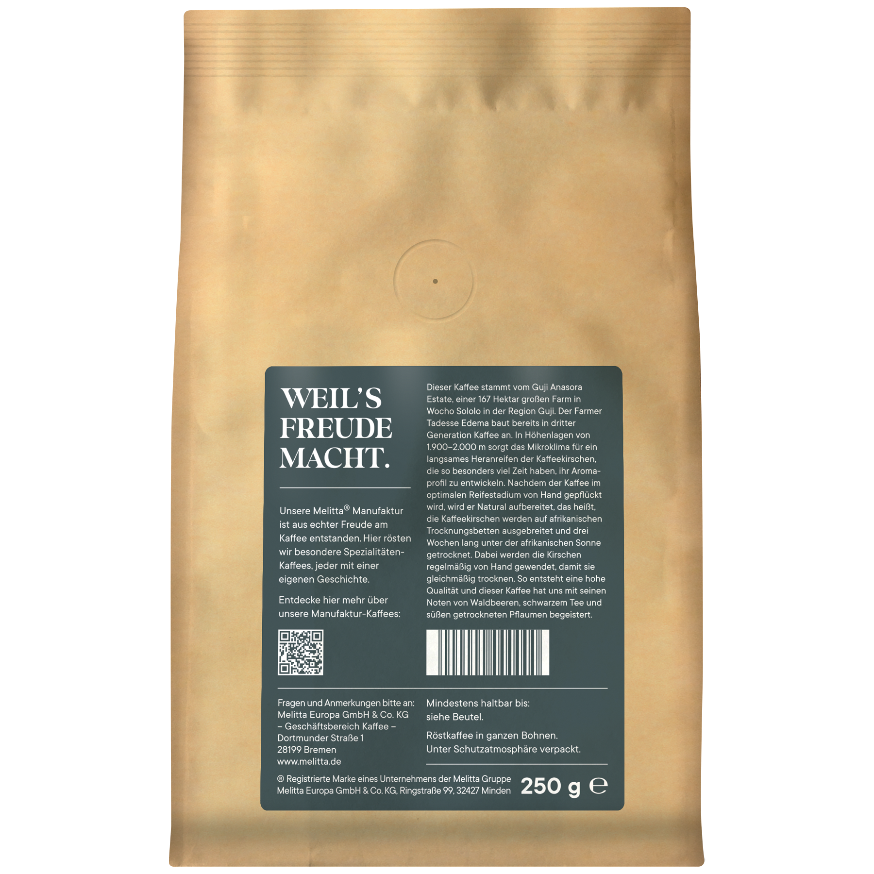 Melitta® Manufaktur-Kaffee Aethiopien|Kaffeebohnen 250g