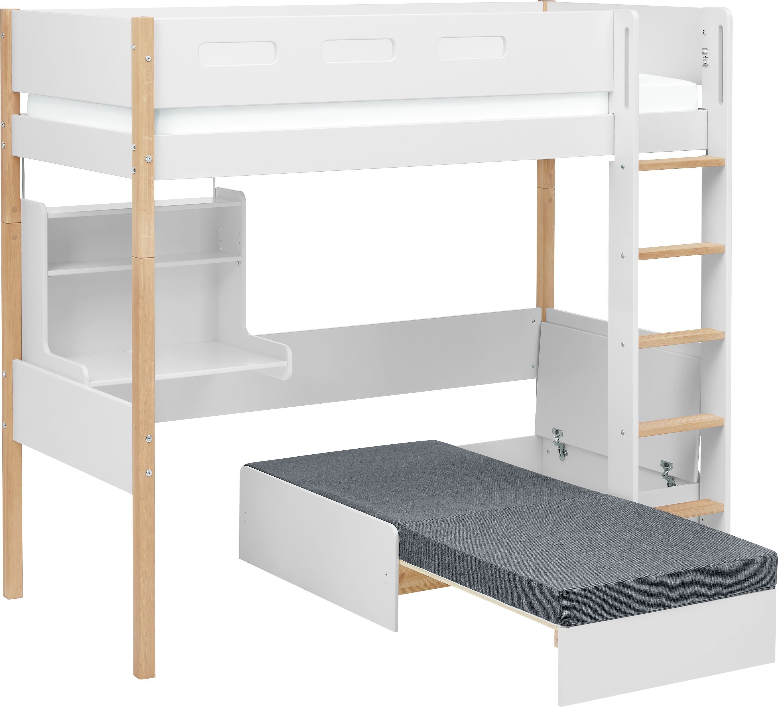Flexa NOR Hochbett - Eiche / B: 109.0 cm x T: 210.0 cm x H: 185.0 cm