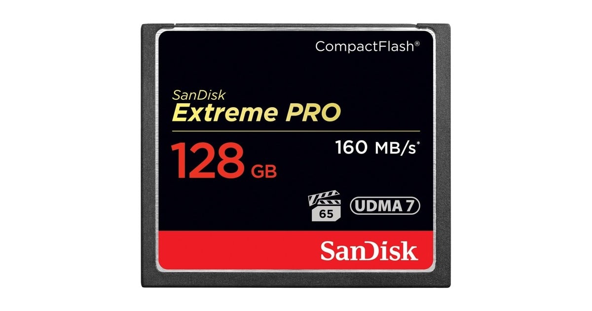 SanDiskCompactFlash Card 128 GB geheugenkaart  (Zwart, SDCFXPS-128G-X46)