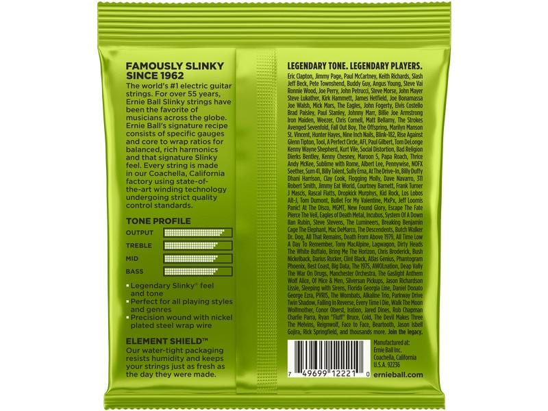 Ernie Ball Gitarrensaiten 2221 Slinky Nickel – Regular 10-4 Saitensatz für E-Gitarre