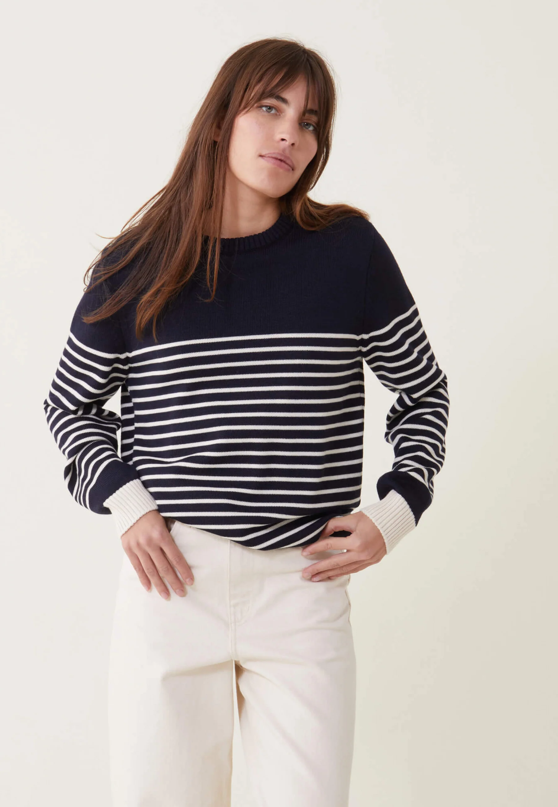 Pull en laine-Pull Marinière