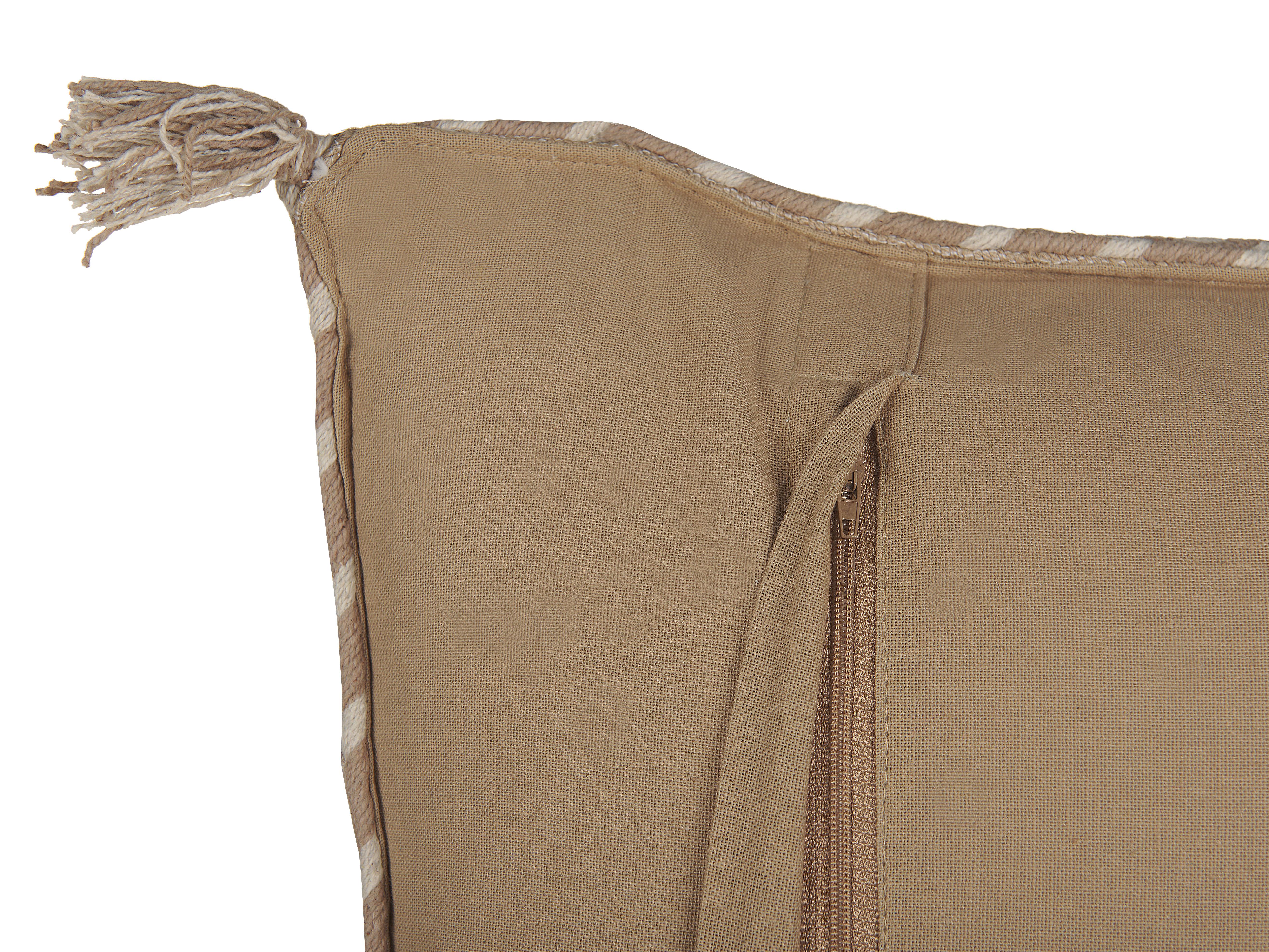 Set van 2 sierkussens ERIGERON Jute 45 x 45 cm Beige effen