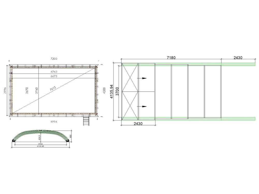 Abri de piscine horizon pour les modèles 7,20x4,20 m - bas58, bas758 - polycarbonate alvéolaire 8 mm - couleur ral7037 gris