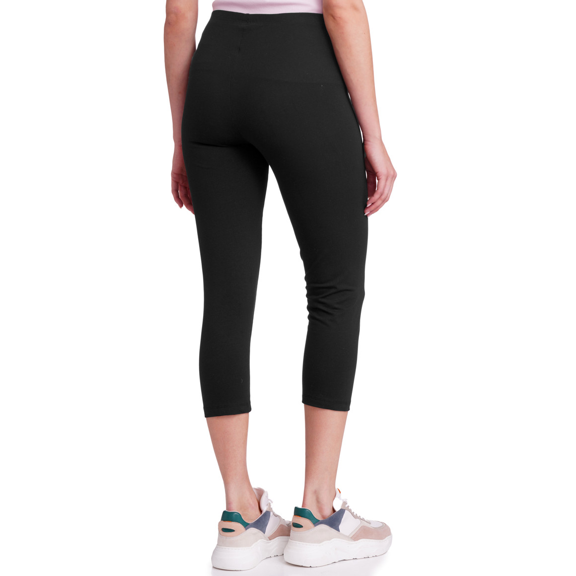 Famy 2 Damen 3/4-Leggings unifarben weiss / schwarz
