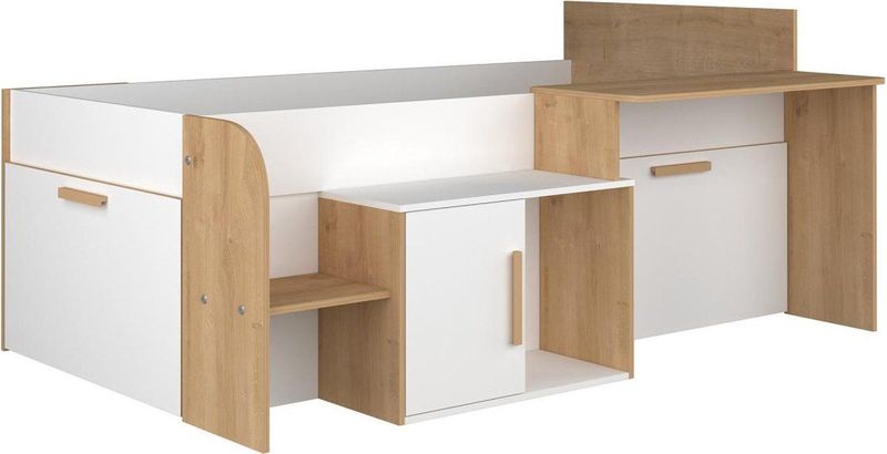 Vente-unique - Combinatiebed - Hout Natuurlijk Licht - Spaanplaat - 1 Plaats - Zonder Matras