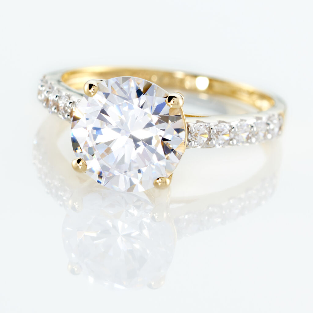 Bague Solitaire Terese Or Jaune Oxyde De Zirconium