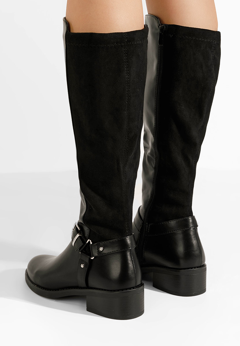 Bottes à petit talon noires Pedra V2