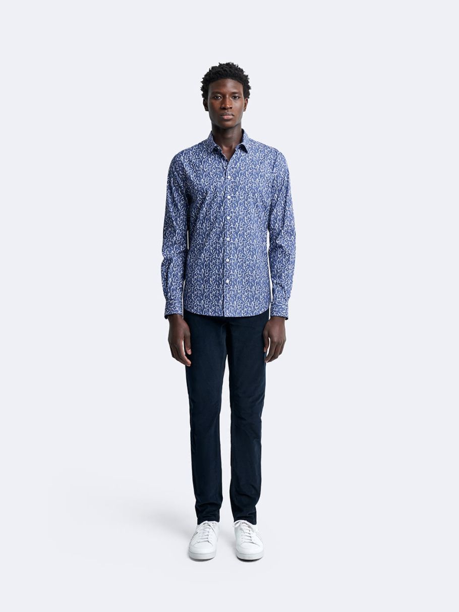 Chemise extra-slim stretch géométrique