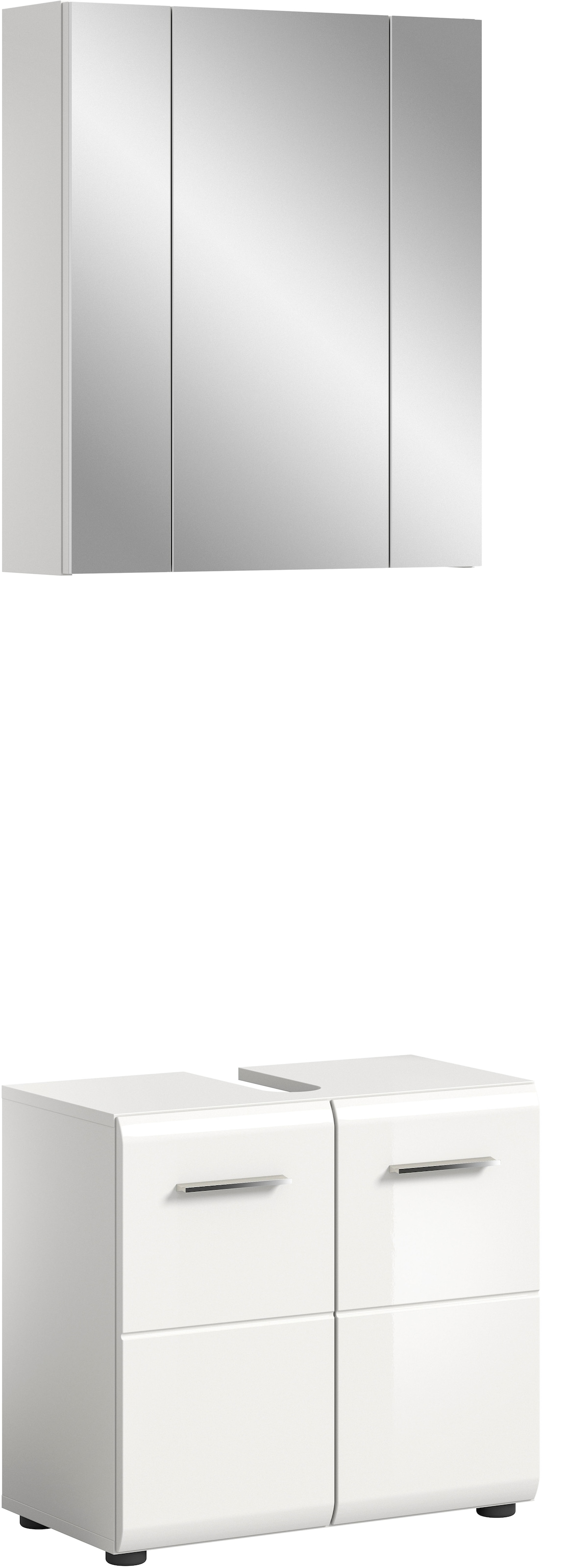 INOSIGN Badmöbel-Set »FLORENZ, TOPSELLER!, 2-teilige Badkombination, hochwertige MDF-Front« Set, bestehend aus: 1 Waschbeckenunterschrank, 1 Spiegelschrank,