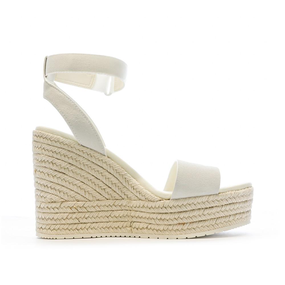 Calvin Klein Jeans Sandales Compensées Blanc Femme Calvin Klein Jeans Wedge Sandal