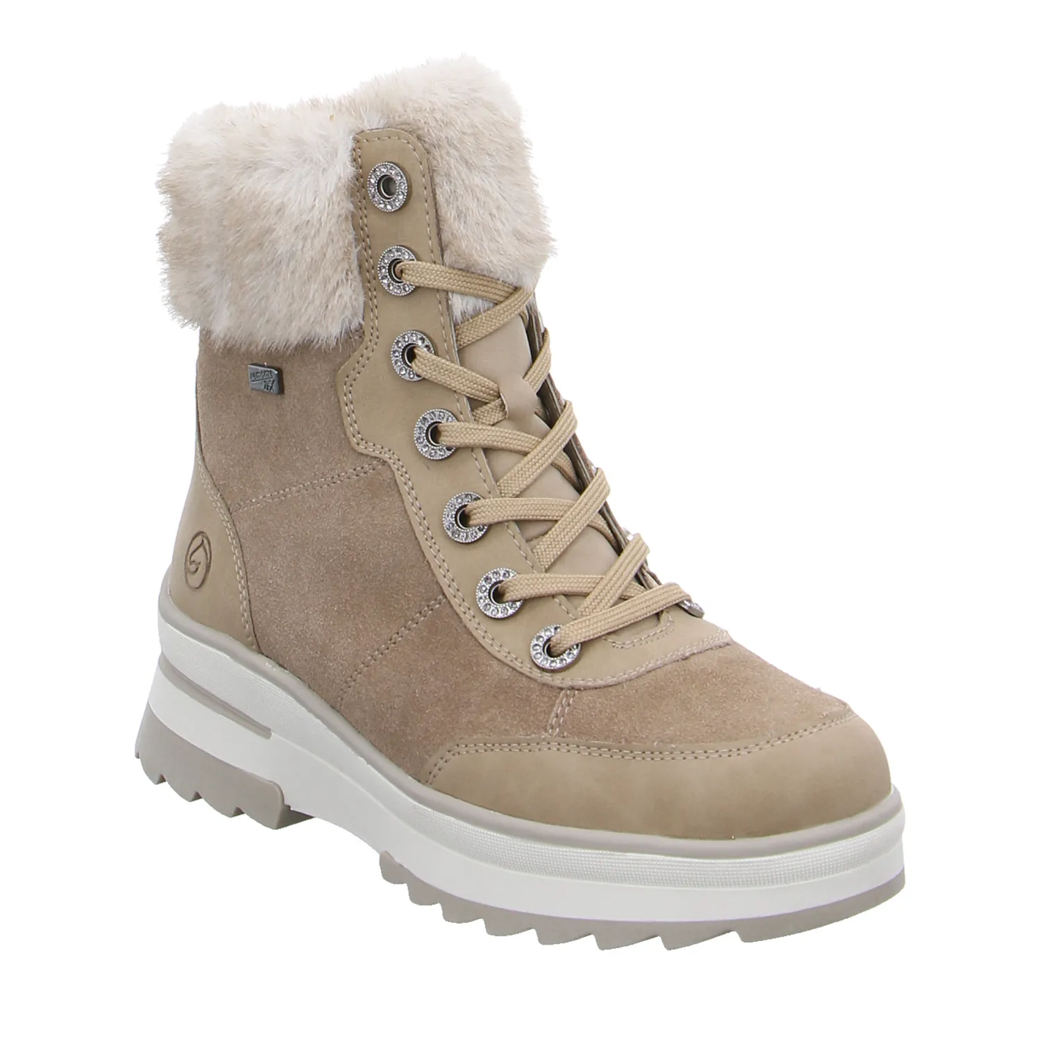 REMONTE Comfort-Snowboot Beige Leder  mit TEX Membrane