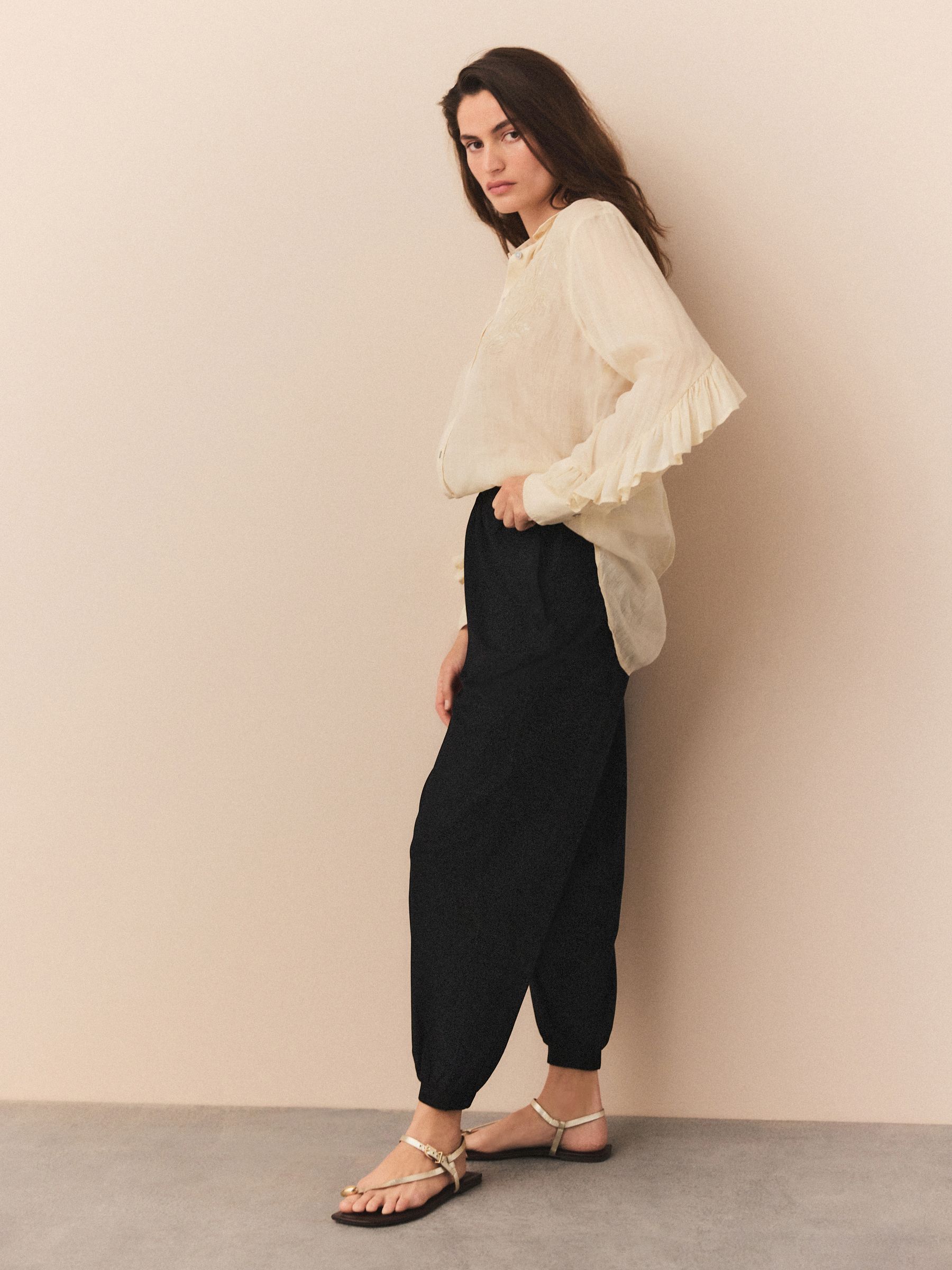 Zwart - Jersey Harem Joggers