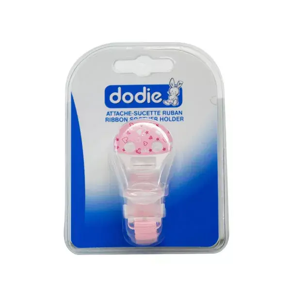 Prendedor de chupeta Dodie Blue Ribbon com desenho de anjo