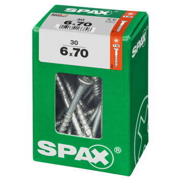 Spax schroef T-Star Plus geel 6x70 mm 30 stuks