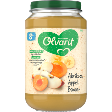 Olvarit 8+ Maanden Abrikoos Appel Banaan 200g