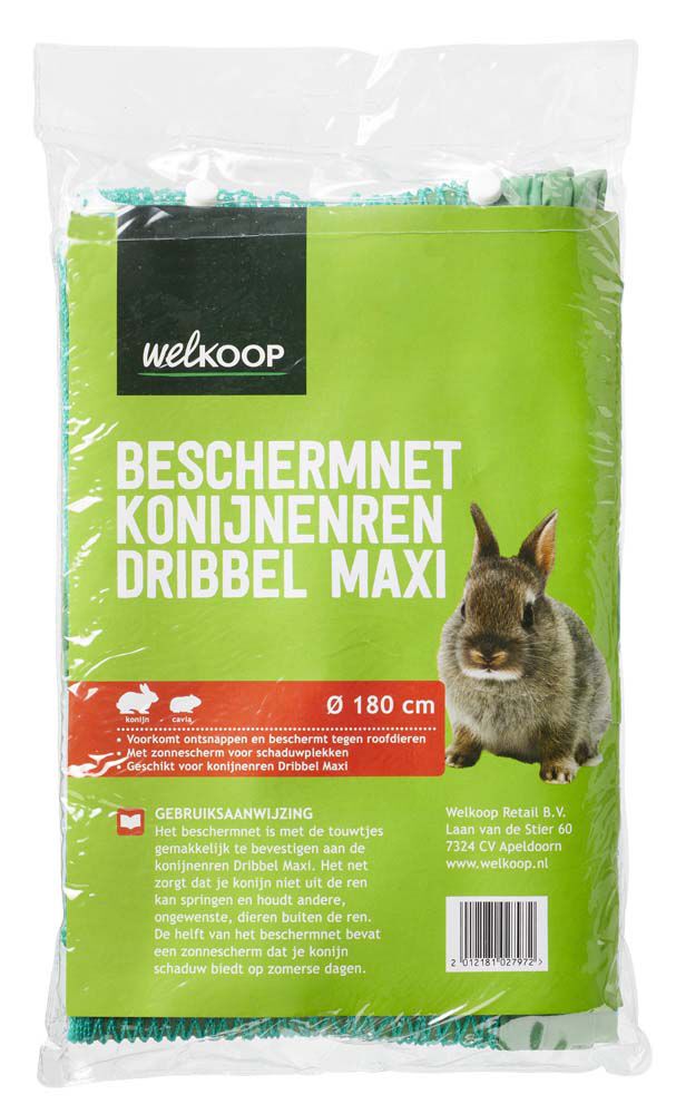 Welkoop Dribbel Konijnenren - Beschermnet - Groen - 45x30x50 cm