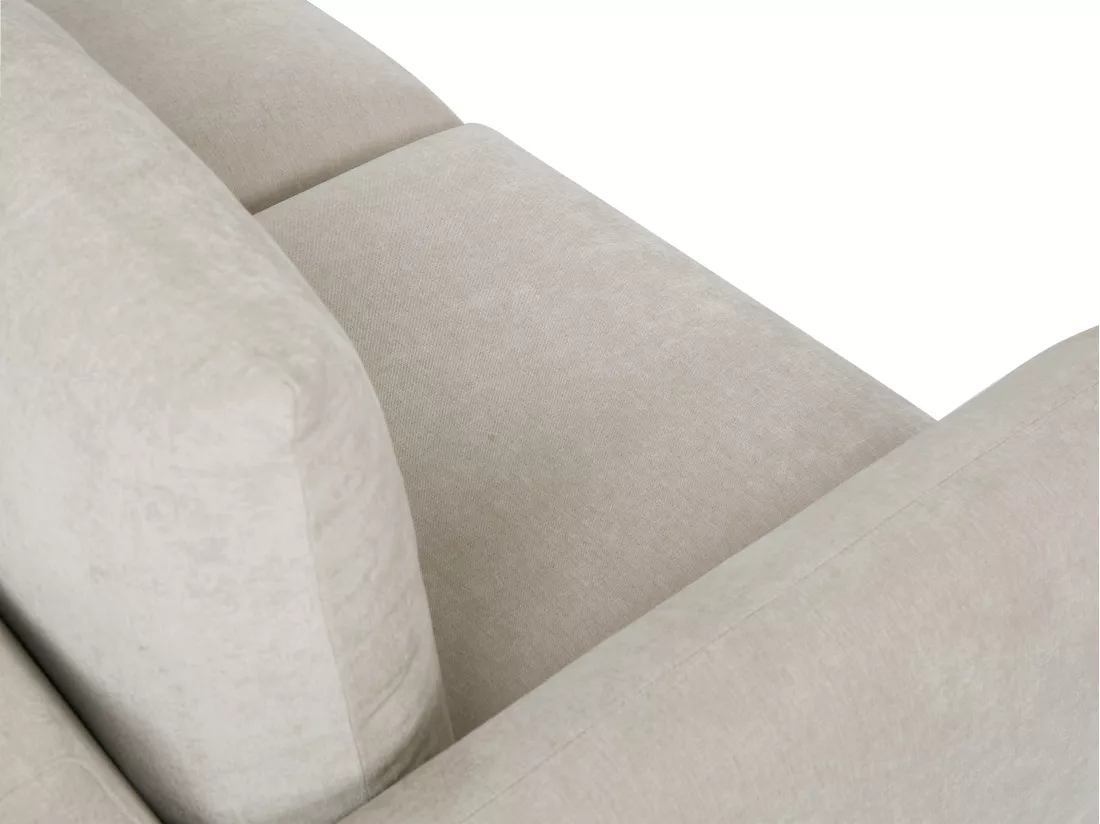 Canapé d'angle droit en tissu beige RUNILIO