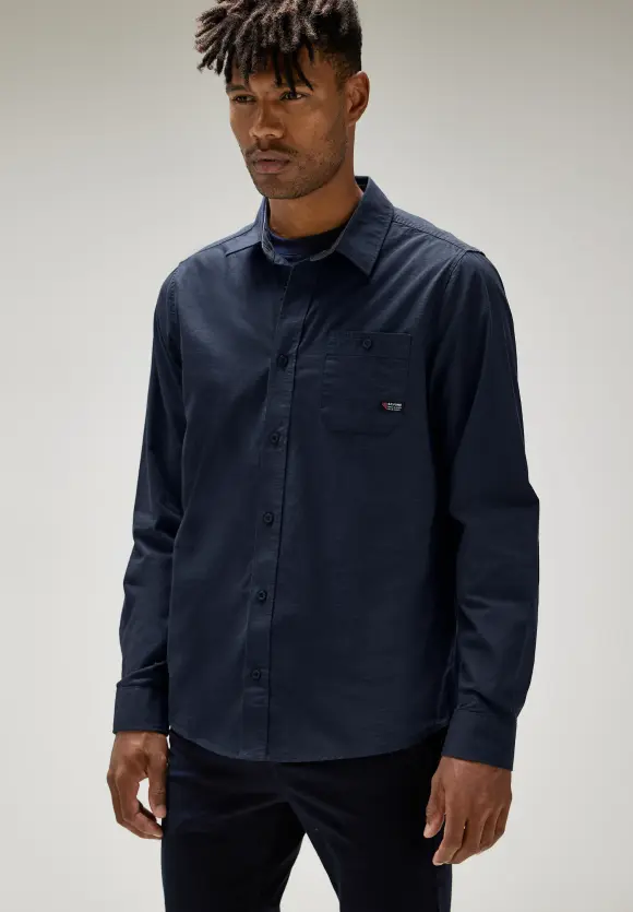 Hemd in einem Strukturlook - deep navy blue