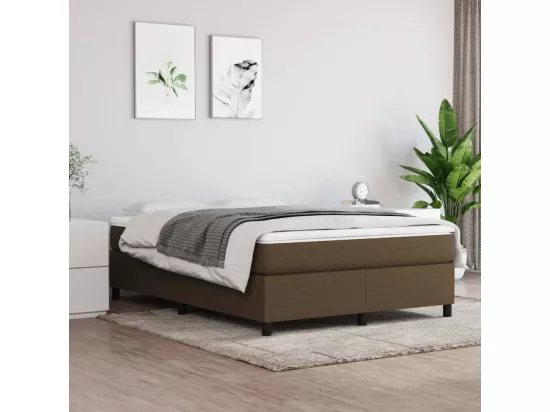 Sommier à lattes de lit Marron foncé 140x200 cm Tissu