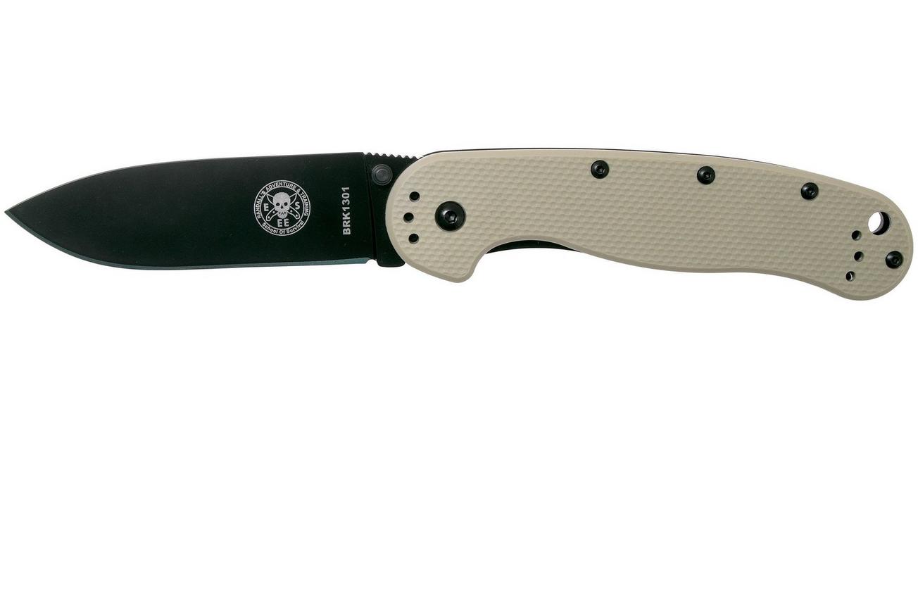 ESEE Avispa zakmes, black D2 blade, Desert Tan handle BRK1302DTB