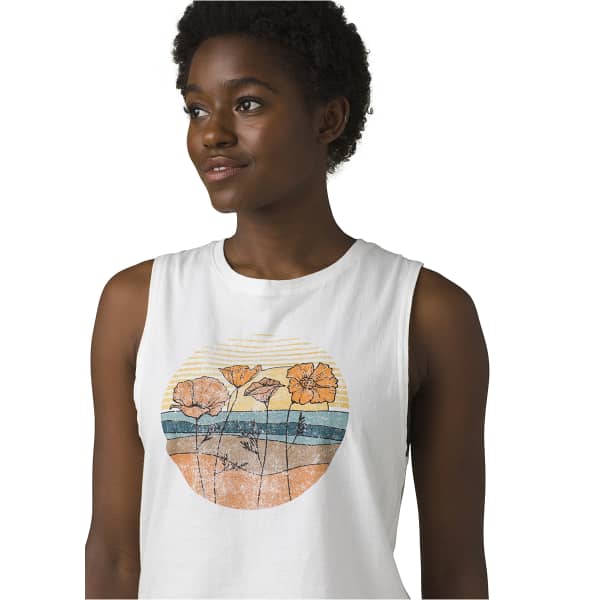 Débardeur PRANA ORGANIC GRAPHIC SLEEVELESS W WHITE BEACH FLOWER