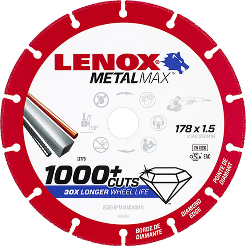 Lenox Doorslijpschijf diamant METAL MAX 178x1.5x22.2mm
