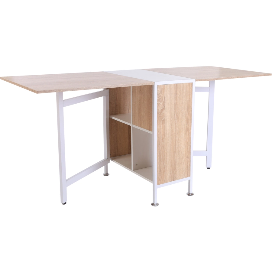 HOMCOM Klapptisch mit Stauraum natur, weiß