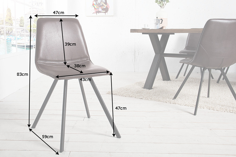 Retro Stuhl AMSTERDAM CHAIR antik braun Designklassiker