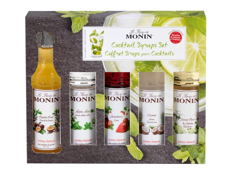 Monin Sirup Cocktail Set 5 x 50 ml Hochwertige Konzentrate mit verschiedenen Geschmacksrichtungen