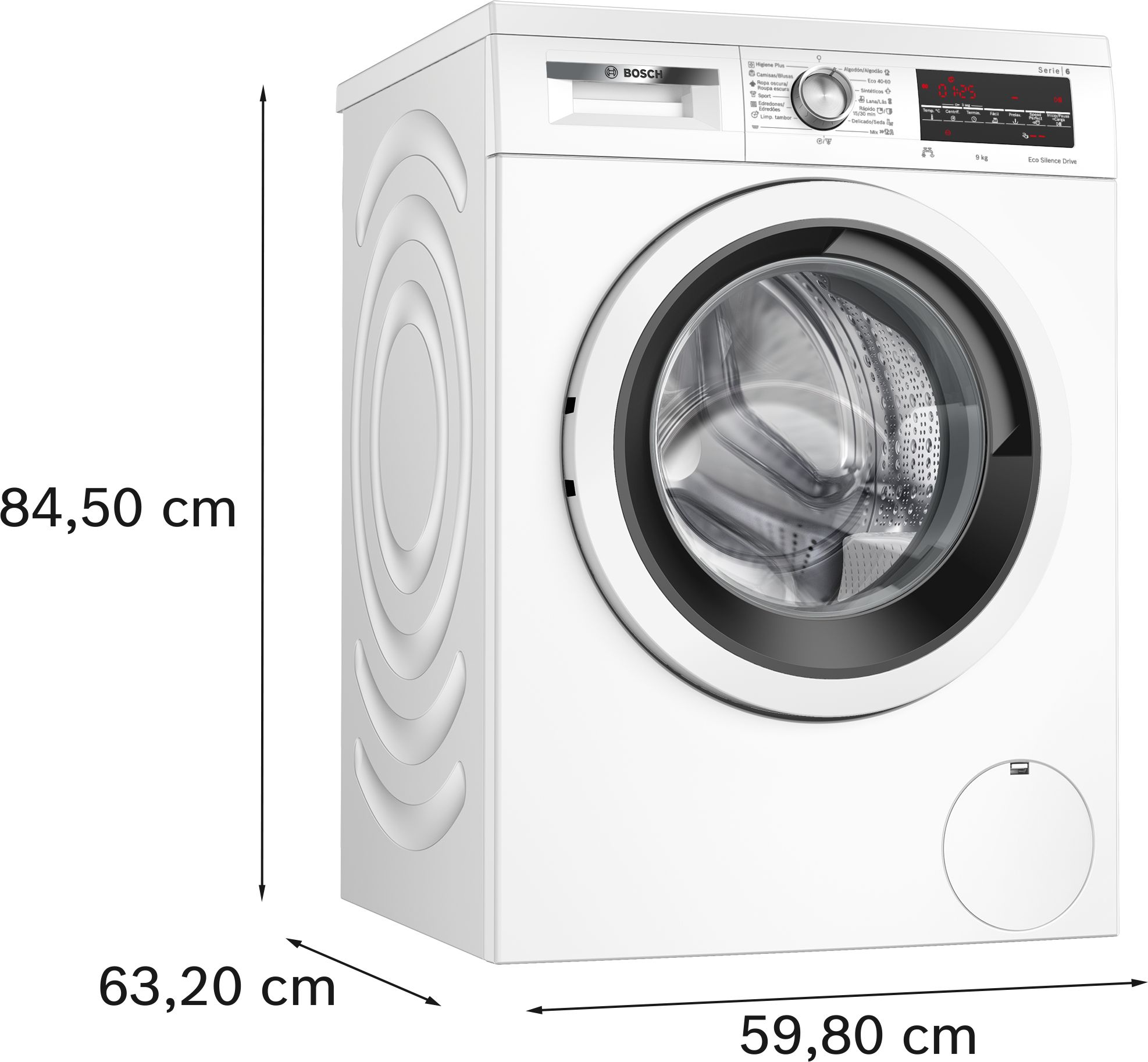 Máquina de lavar roupa de carregamento frontal Série 6, 9 kg, 1400 rpm, WUU28T66ES
