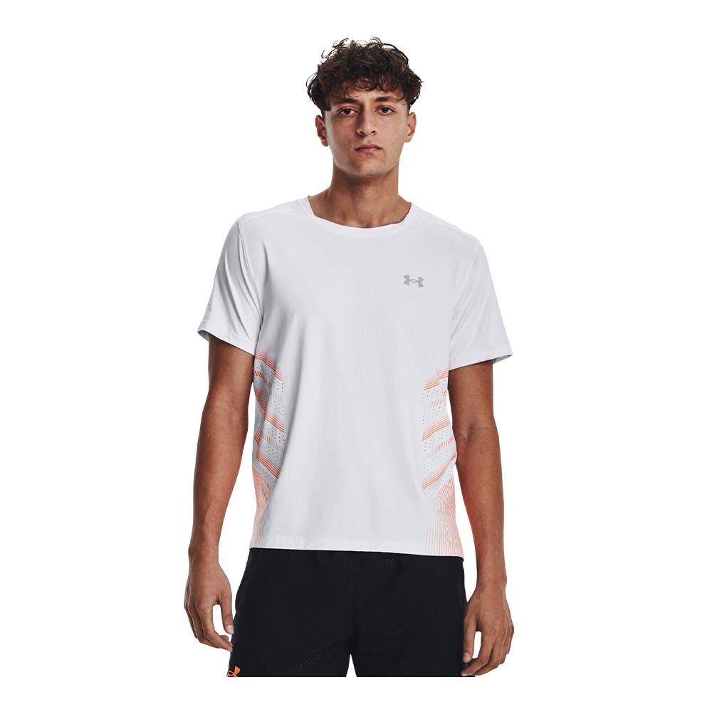 Under Armour UA ISO-CHILL LASER HEAT - Maillot Homme white/orange blast/reflective