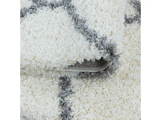 Tapis shaggy 200x290 rectangle tissé crème motif scandinave SCANDINAV A